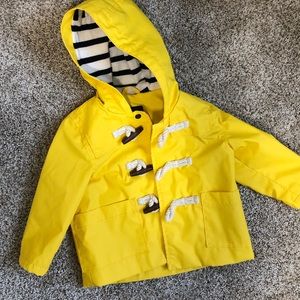 Baby yellow rain jacket
